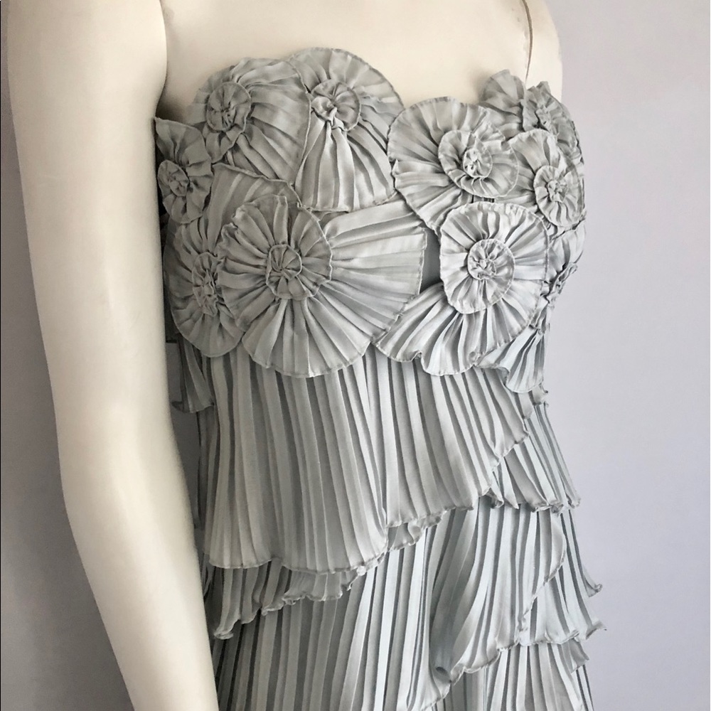BCBGMaxAzria Gray Ruffled Mini Dress - Picture 8 of 9